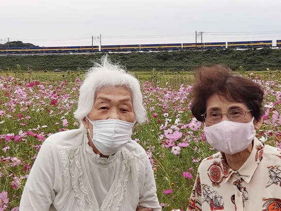 2024.10.26　デイおでかけの様子　コスモス畑へドライブ